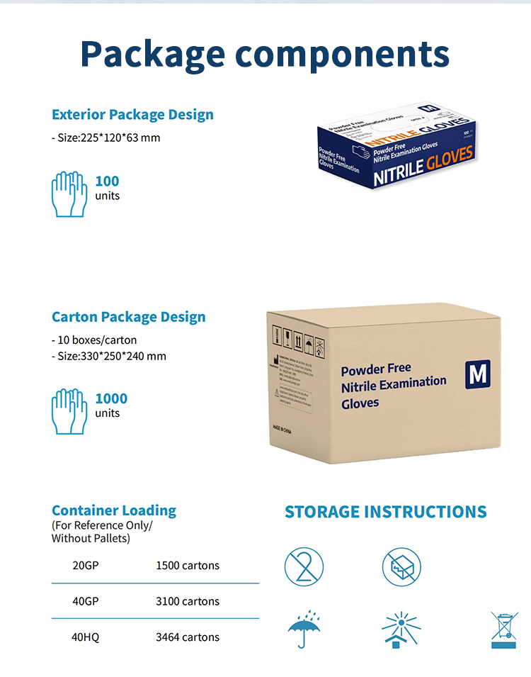 Ce Fda Approved 240MM Medical Nitrile Gloves small medium large size