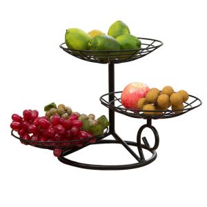 Wholesale 32CM Height Baking Black Metal Iron Multilayer Iron Fruit Tray Custom Design for Convenience from china suppliers