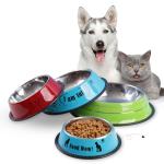 Stainless Steel Pet Cat Dog Bowls Feeders Customized Sublimation Non-Slip LCD