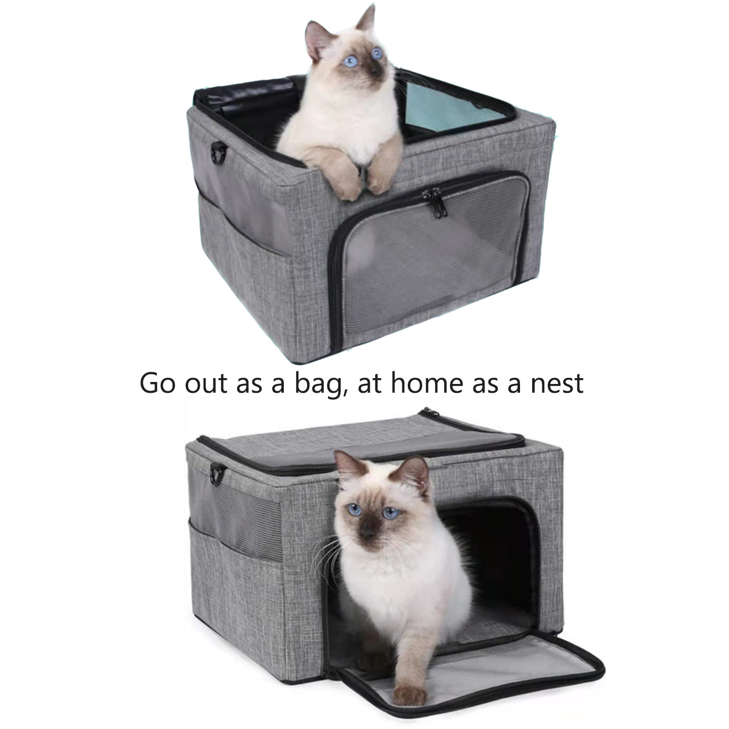 Safety Belt Pet Travel Carrier Outdoor Oxford Breathable Mesh Dog Box