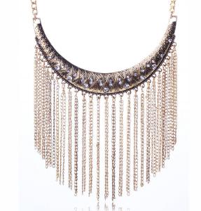 Wholesale European-American big national wind exaggerated retro metal necklace diamond tassel neckla from china suppliers