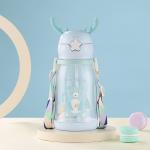 600ml Plastic Straw Cup Plastic Water Bottle With Leak Proof Straw