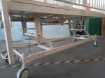 Three Crank Manual Hospital Bed Steel Spray Plastic Frame White