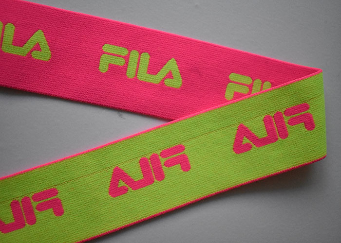 Spandex / Polyester Eco - Friendly jacquard elastic band , Jacquard elastic straps