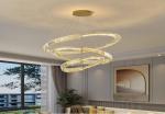 Post-modern light luxury chandelier stainless steel crystal living room lamp