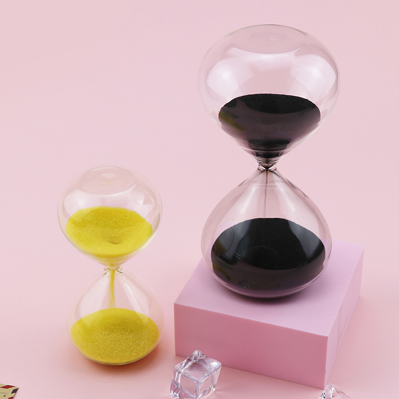 Flat Glass Sand Hourglass Timer Logo Customized Contemporary Style