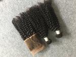 100% Peruvian Human Hair Weave Virgin Kinky Curly Hair with 13x4 Lace Frontal
