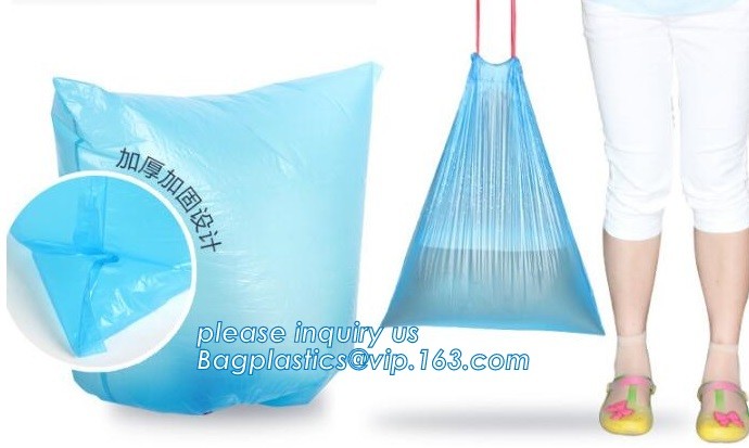 Cheap Medical Drawstring Biohazard Waste Bags, HDPE/LDPE drawstring type biohazard waste garbage bag, DRAWTAPE BAGS PAC