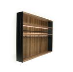 Italy Style Kitchen 600mm Width Walnut Aluminium Display Shelf