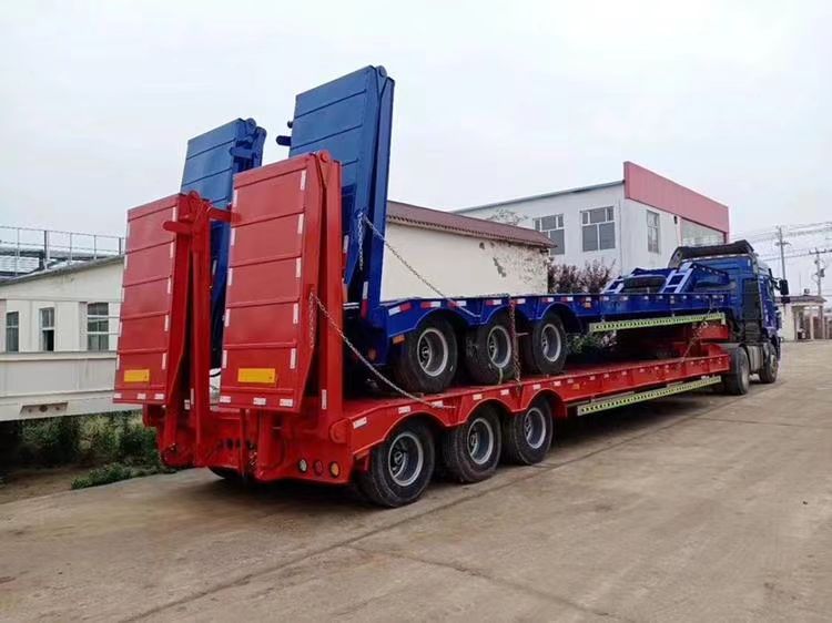 Used 3 Axle 60t 70t 80t Heavy Duty Hydraulic Gooseneck Detachable Low Loader Truck/Lowbed/ Lowboy Low Bed Semi Trailer
