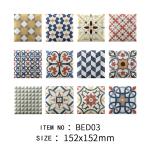Wall Embellishment,152x152mm Glossy Mixed Indoor Porcelain Wall Tiles For Living