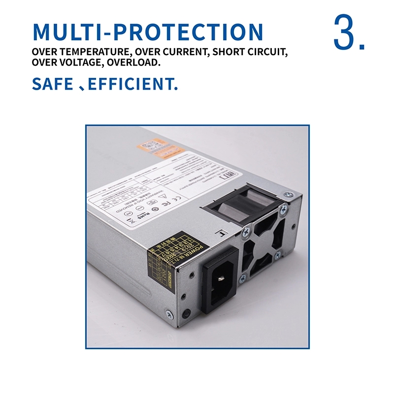 100-240V AC Input DC Output Switch PSU With Active PFC 1U 600W Power Supply For Servers