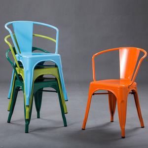 Wholesale Cold Rolled Steel Metal Dining Chair Stackable Breathable Powder Coating from china suppliers