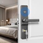 RFID Card Hotel Smart Door Lock Digital Semiauto Handle Door Lock Baking Vanish