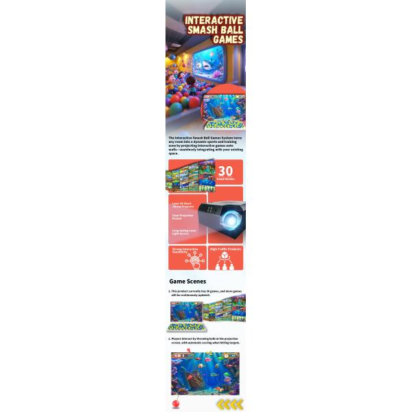 Smart Interactive Immersive Large Screen Wall Projection Games For Family Centers