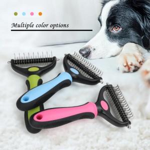 Wholesale Custom Self Cleaning Cat Brush Red Blue Dog Hair Remover Comb from china suppliers