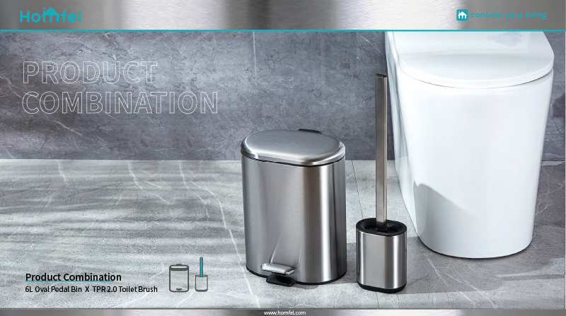 TPR 2.0 Stainless Steel Toilet Cleaning Brush And Holder Set Modern Design