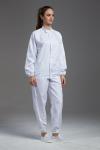 White Clean Room Garments Wear Resistant With Left Arm Pen Pocket