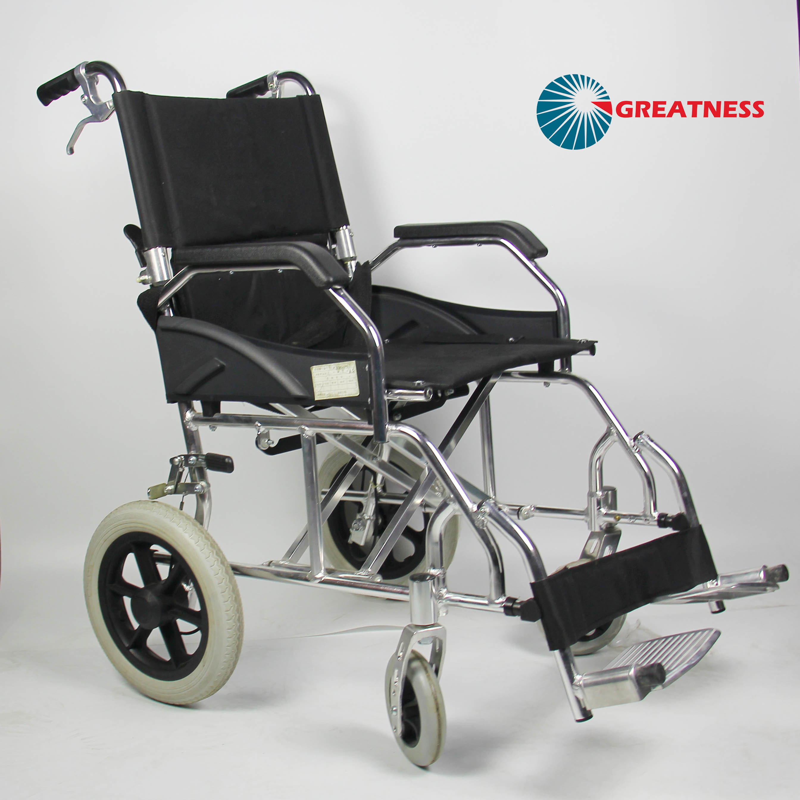 Easy Portability Aluminium Folding Wheelchair For Elderly Traval