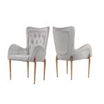 Luxury Velvet OEM SS Dining Chairs Silver Golden Dining Room Furniture