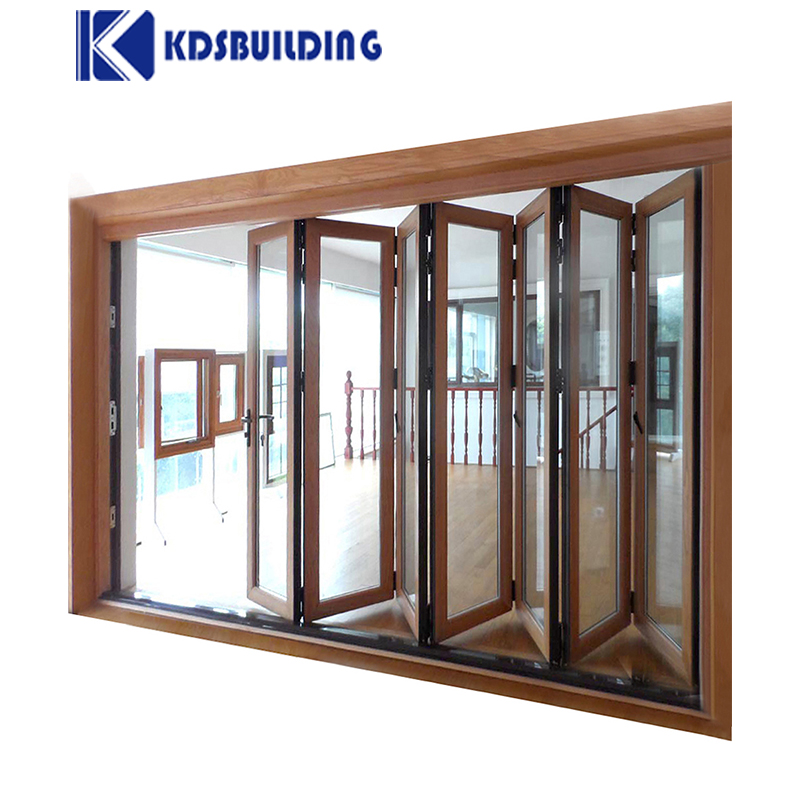 KDSBuilding New Design Modern Commercial Wooden Glass Folding Door Pictures For Sale