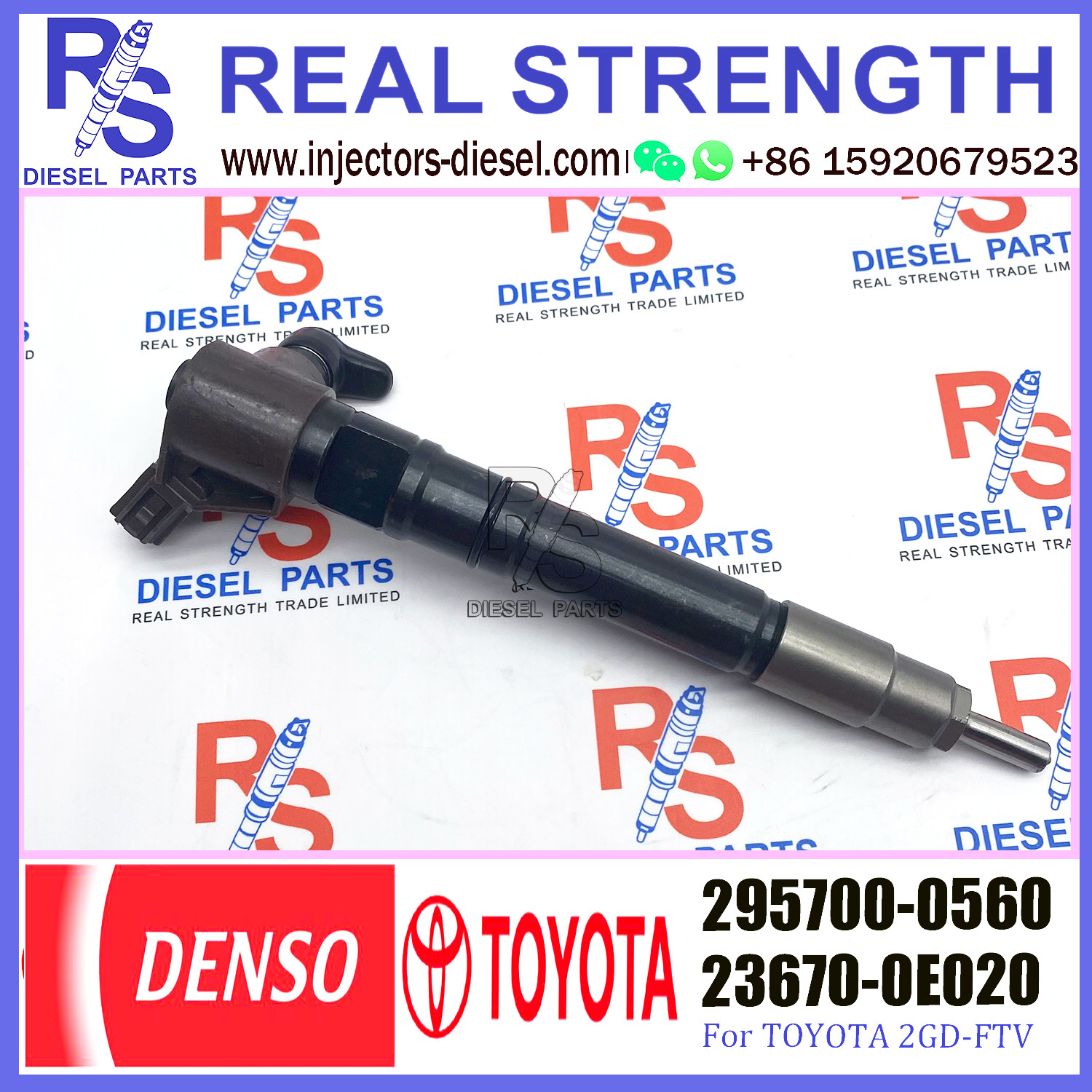 Common Rail Fuel Injector 295700-0560 23670-0E020 For Toyota Hilux 2GD-FTV
