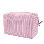 Toiletry Stripe Cosmetic Bag Durable Women Aesthetic Organizer Storage Pouch