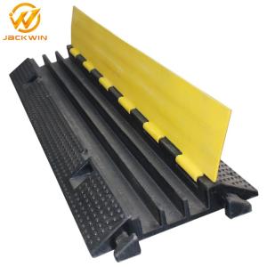Wholesale Strong Flexible One Meter Yellow Jacket 3 Channel Cable Protector , Rubber Cable Ramps from china suppliers