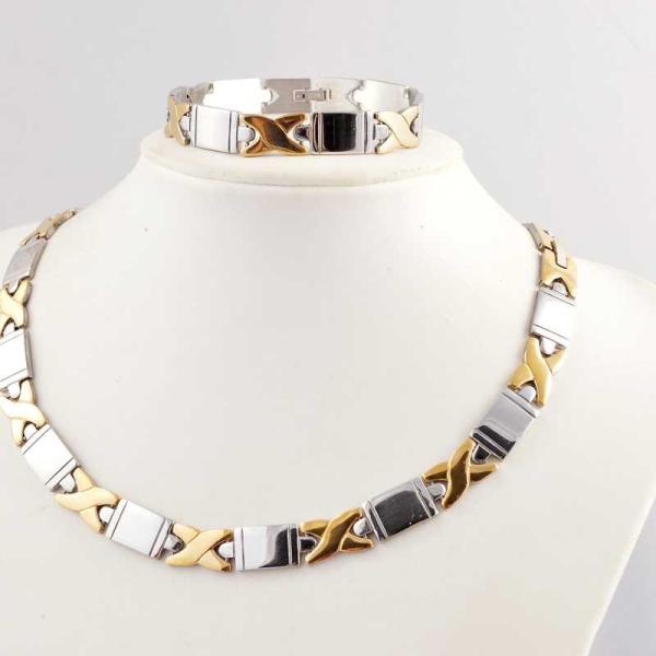US Europe Fashion 316L Stainless Steel Bracelet With Matched Necklace Jewelry