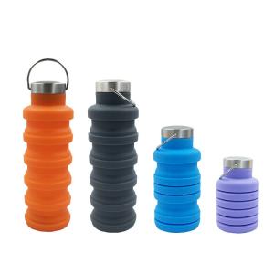 Wholesale Reuseable Collapsible Water Bottle BPA Free Silicone Foldable Water Bottles For Travel Gym Camping Hiking from china suppliers