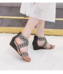 BS054 Wedge Heel Sandals Women Summer Non-Slip Word With Open Toe Roman Shoes