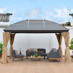 Patio Hardtop Gazebo Outdoor Hardtop Gazebo Galvanized Steel Metal Double Roof