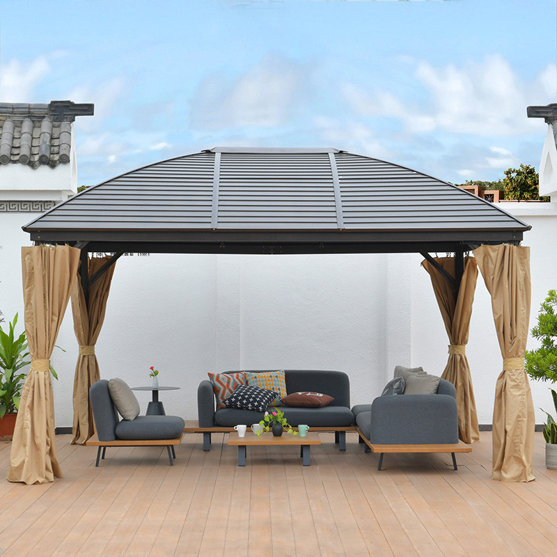 Outdoor Hardtop Gazebo Patio Hardtop Gazebo Metal Frame Anti-UV