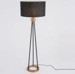 American Retro Floor Lamp For Living Room Black Fabric Shade Nordic Villa Hotel