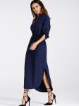 Mexican Embroidered Side Split Belt Dress