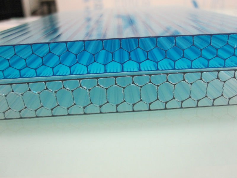 8mm to 12mm Honeycomb Polycarbonate Hollow Sheet for Superior Thermal Insulation and UV Protection