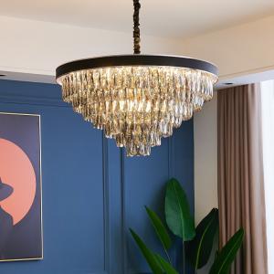 Wholesale 2700k 6500k Smokey Grey Pendant Light Round Crystal Modern Grand Chandelier from china suppliers