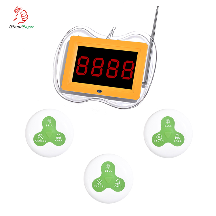 Hot sale best price wireless calling system display receiver with 3 keys call button
