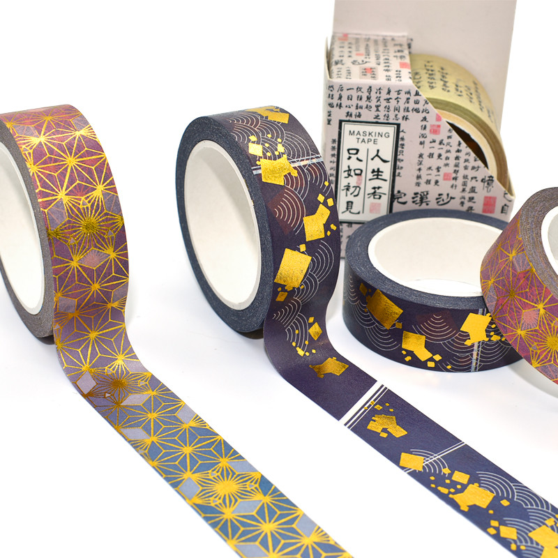 Kpop Rainbow Galaxy Holographic Washi Tape Gold Foil Custom