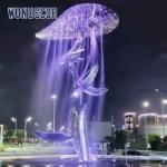 Large Outdoor Square Stainless Steel Fountain Sculpture Cloud Whale