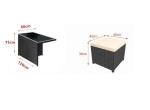 Luxury Modern Patio Garden Furniture Black Rattan Outdoor Sofa Coffee Table Set