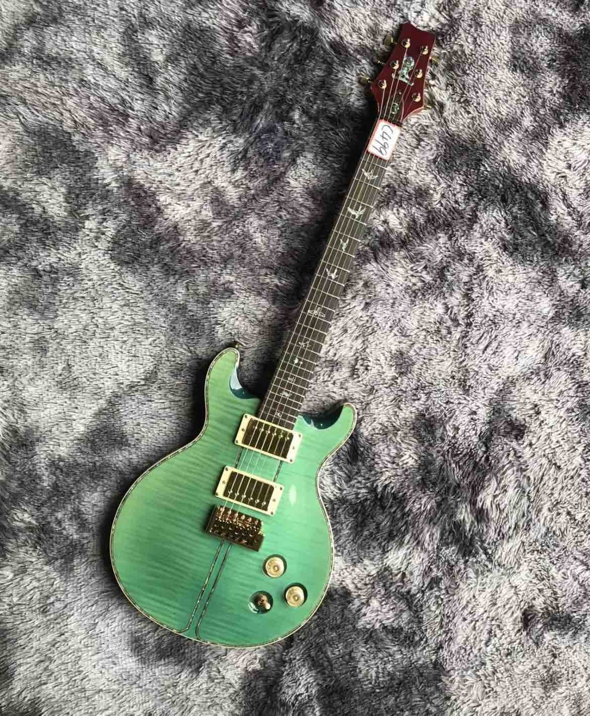 Custom PR Custom Electric Guitar Tiger Flamed Maple Top Shells Wrap The Edges