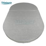 Light Grey Oval Spa Insulation Cover Vinyl Hot Tub And Spa Covers For Wood Spa