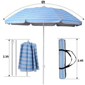 Wholesale 6ft Polyester Cloth Fabric Outdoor Patio Umbrella 3 Sections Steel Pole from china suppliers