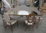 Antique Mirrored Dining Table Wooden Frame Customized Size Silver Finish