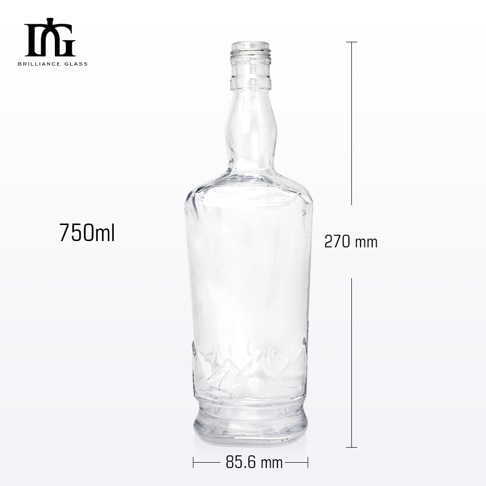 Capacity 500ml Super Flint Glass Liquor Spirit Bottles With T Cork for Vodka Whiskey