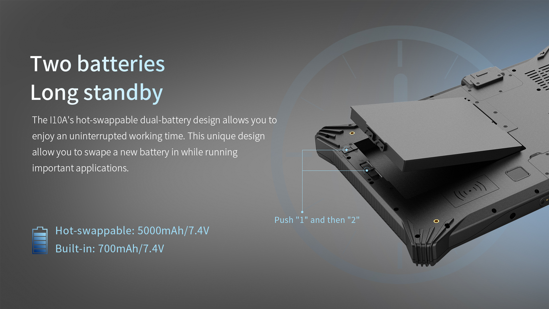 EM-I10A 10-Inch Rugged Tablet with Sunlight Readable Matte Screen and USB Type C Drive Interface