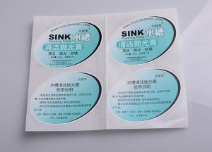 China Print adhesive paper oval die cut label sheet for sink polishing paste packaging on sale