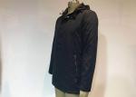 Winter Padded Mens Medium Trench Coat Navy Blue Hood And Zip Through Outwear
