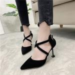 ZM038 A857-5 Summer 2020 New Cross Strap Ladies High Heel Sandals Cat Heel Women
